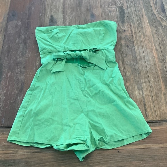 Urban Outfitters Pants - Cotton Lime Green Strapeless Romper